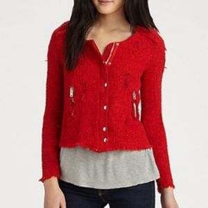 Iro Agnette distressed red jacket